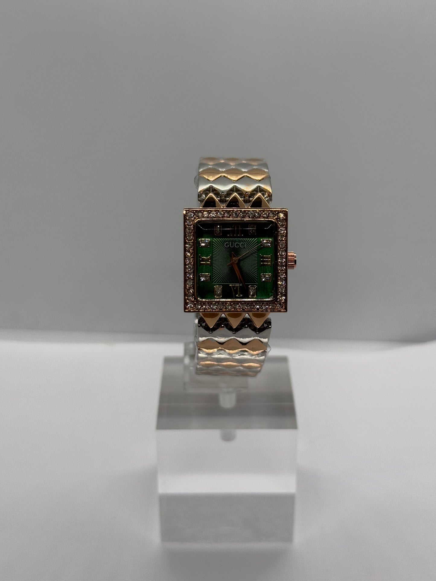 GUESS For Her (Rose Gold Strap- Square Green Face)