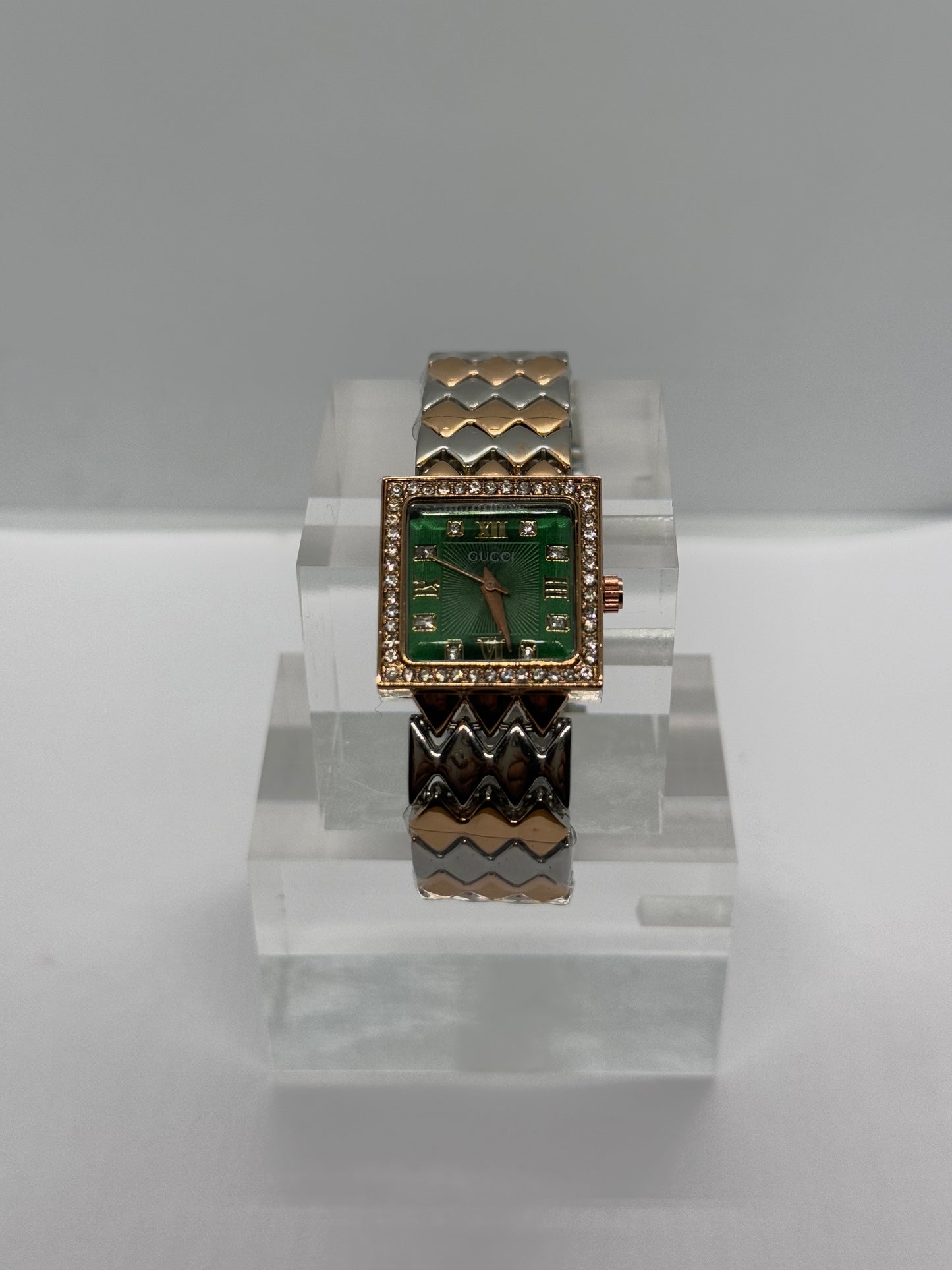 GUESS For Her (Rose Gold Strap- Square Green Face)