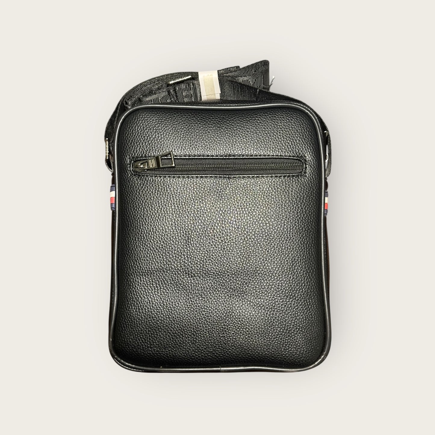 TOMMY HILFIGER BLACK LEATHER CROSS BAG