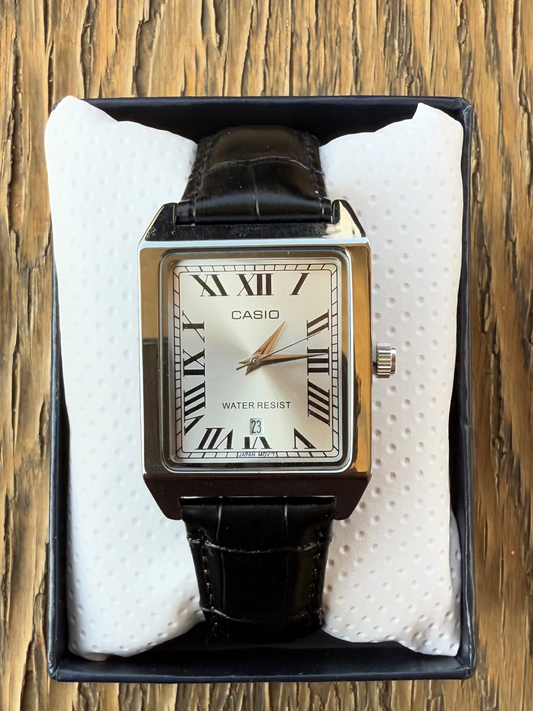 Casio Tank ( Black Leather Strap)