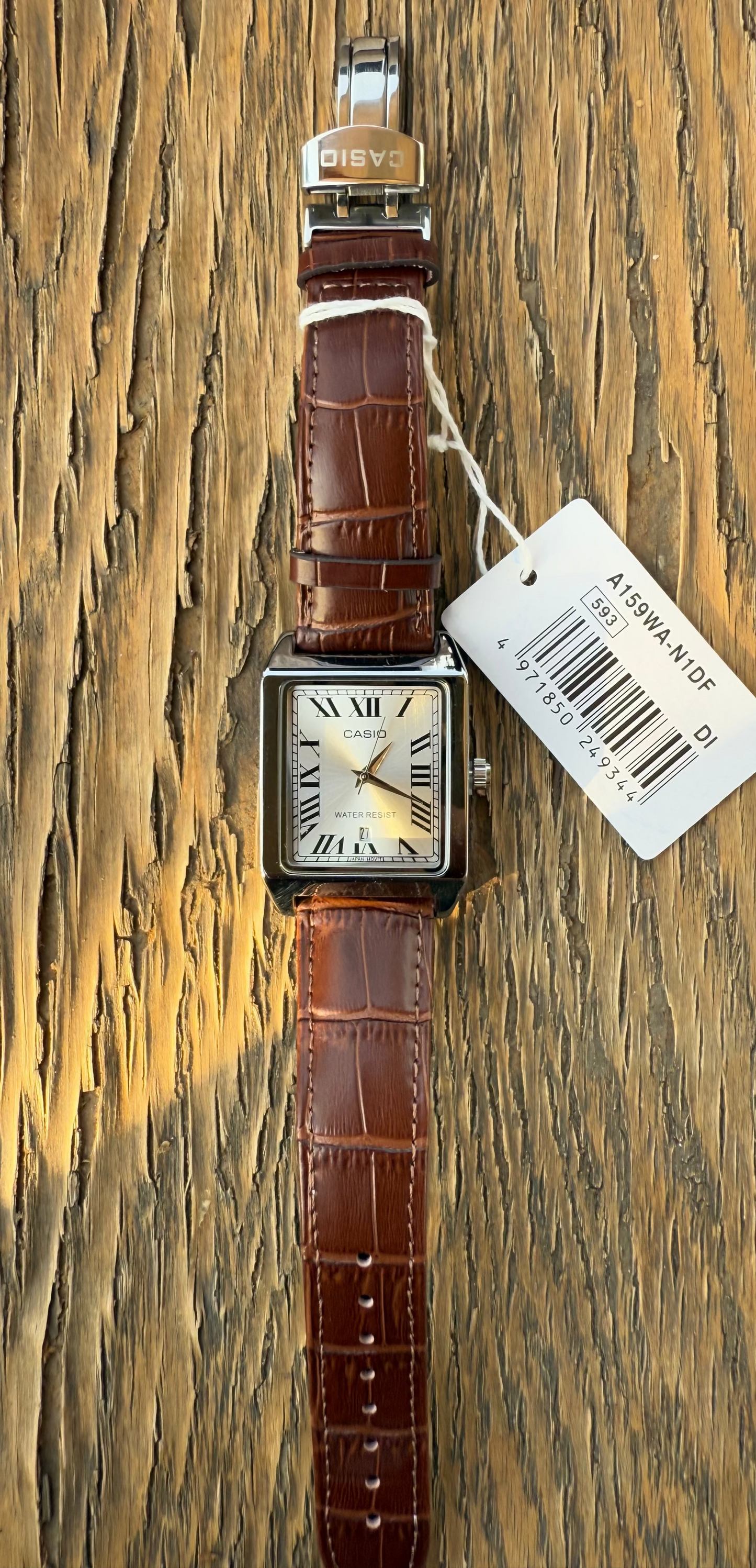 Casio Tank ( Brown Leather Strap)