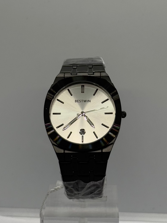 Bestwin (Black Metal Strap - White Face)