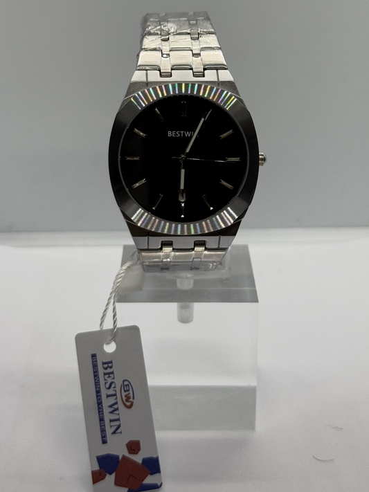 Bestwin (Silver Metal Strap - Black Face)