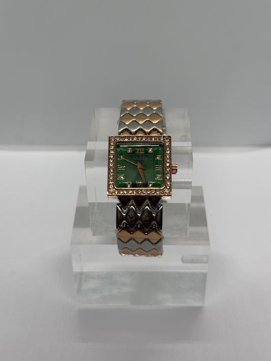 GUESS For Her (Rose Gold Strap- Square Green Face)