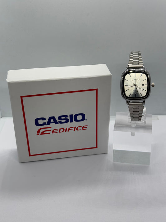Uni Sex Casio Old Money ( Silver Strap - White Face)