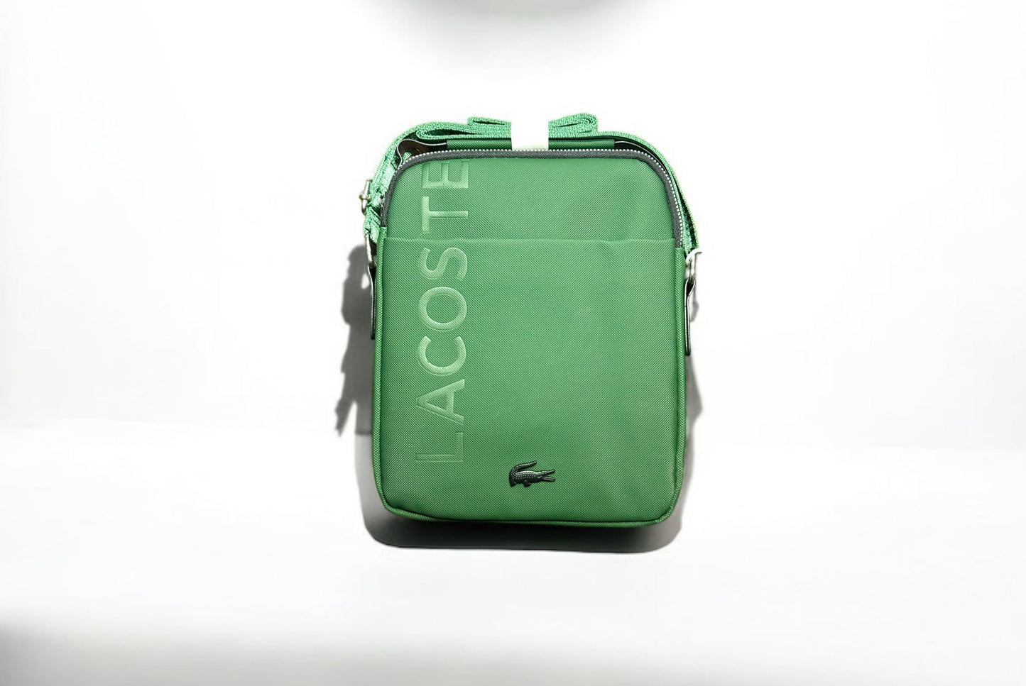 LACOST GREEN FABRIC CROSS BAG (LARGE)