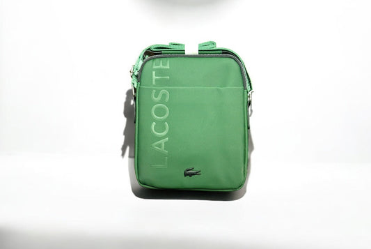 LACOST GREEN FABRIC CROSS BAG (LARGE)